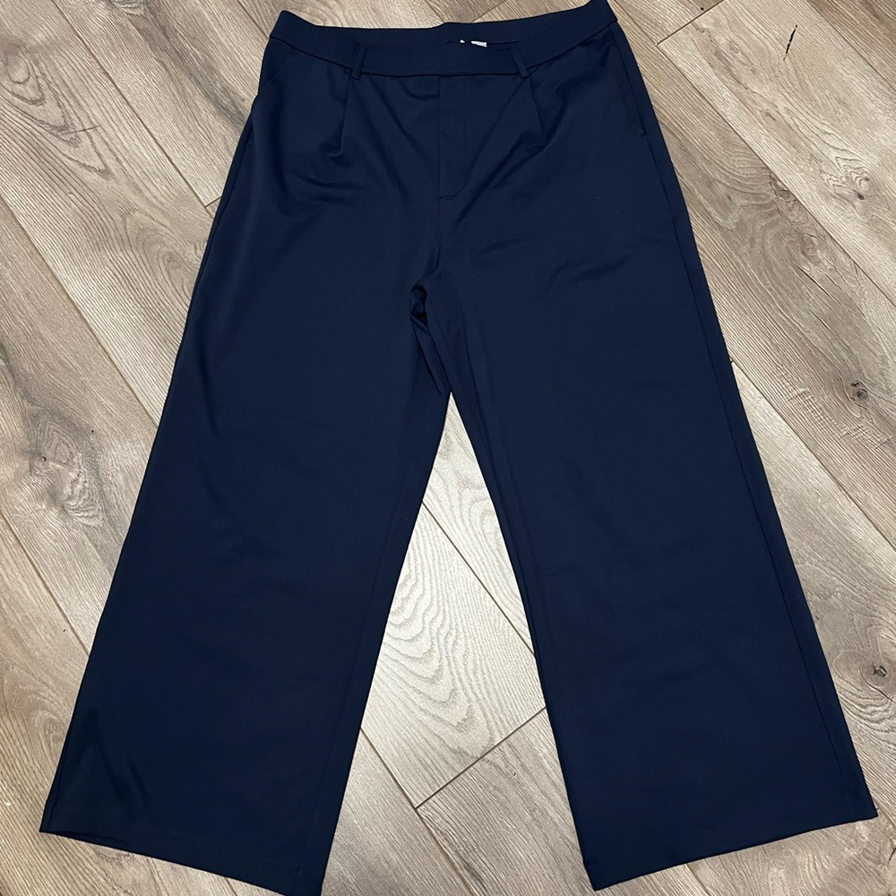 Halara Wide Leg Extra Large Petite Navy Dress Pants